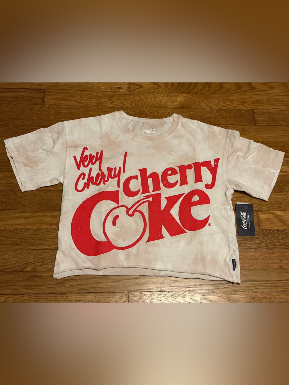 Coca Cola Spirit Jersey Very Cherry! Cherry Coke Graphic Tee - Red on Cream Dyed